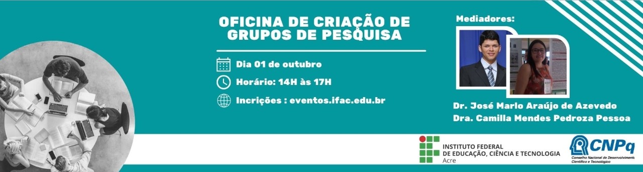 banner do OFICINA DE CRIAÇÃO DE GRUPOS DE PESQUISA
