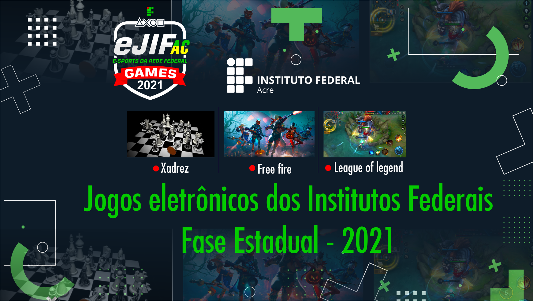 banner do Jogos Eletrônicos Escolares do IFAC (e-JIFAC)
